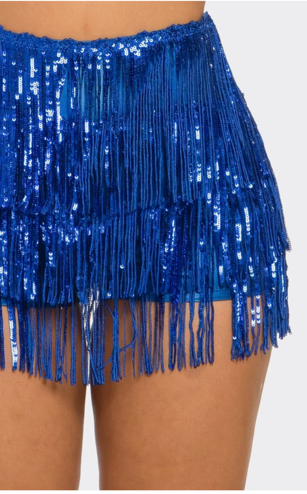 Blue Sequin Short