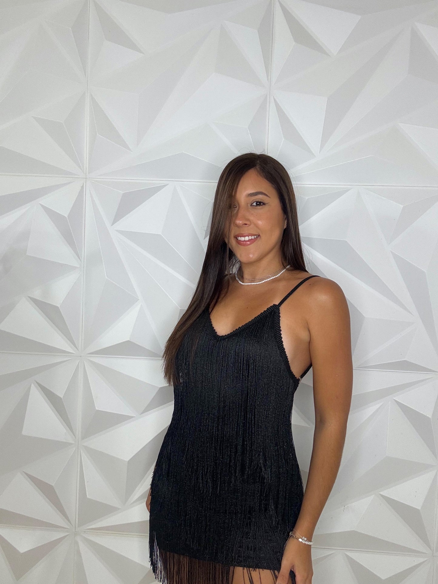 Noir Fringe Dress