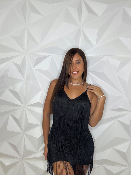 Noir Fringe Dress