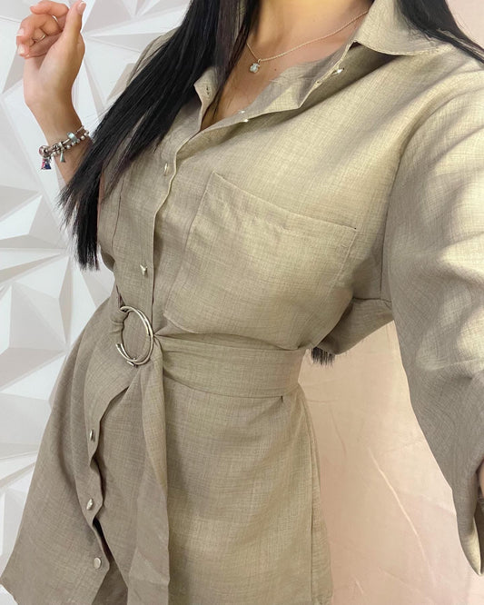 Khaki Mini Dress