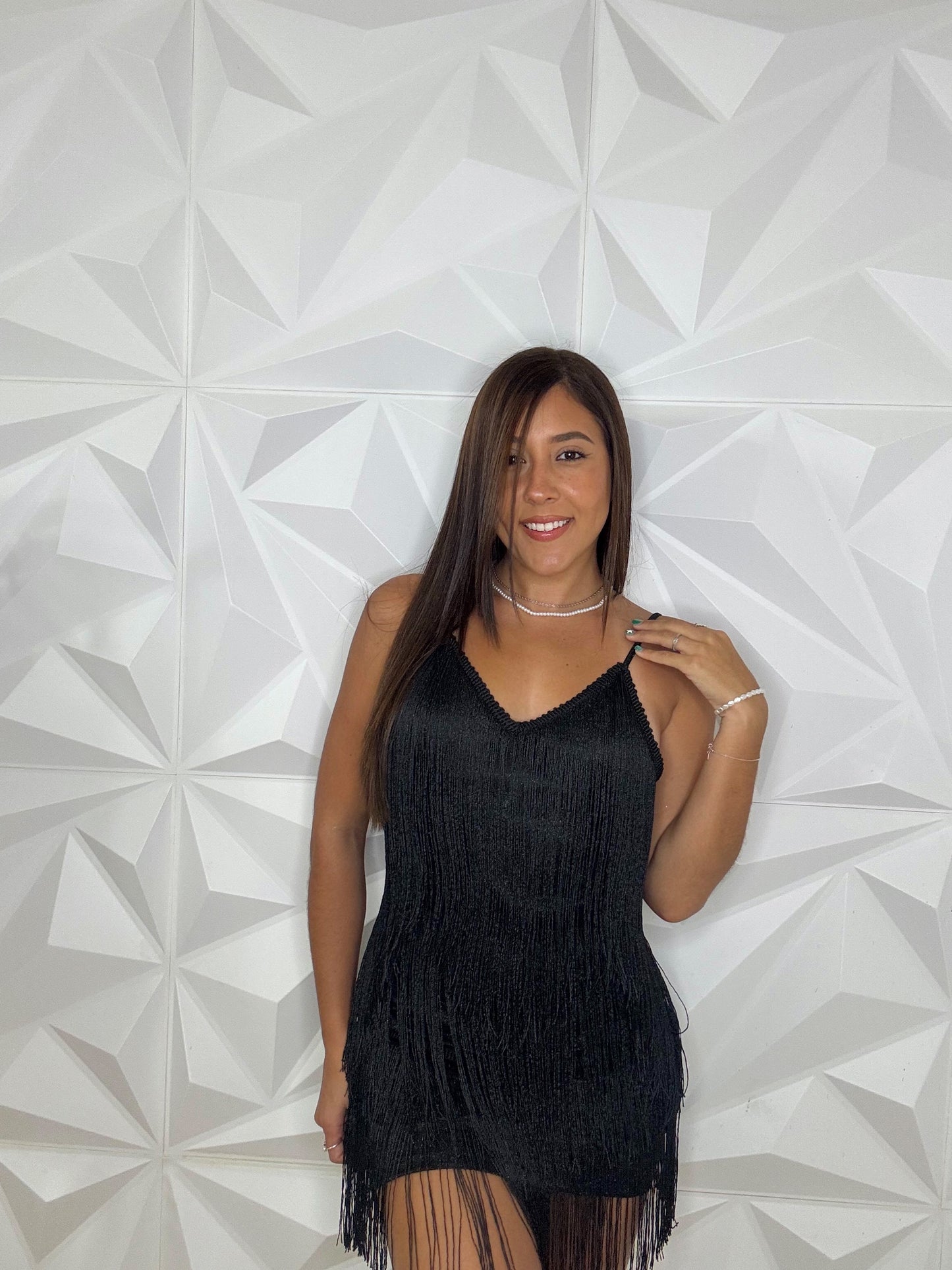 Noir Fringe Dress