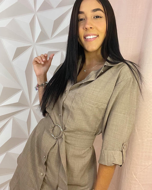 Khaki Mini Dress